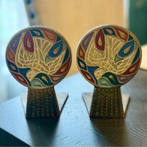 Vintage Israeli Tree of Life Judaica Bookends